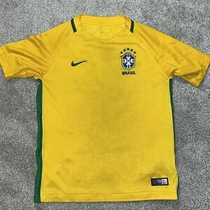 Nike Brasil Brazil World Cup 2016 worn pilled Soccer Team Jersey M Youth Kids